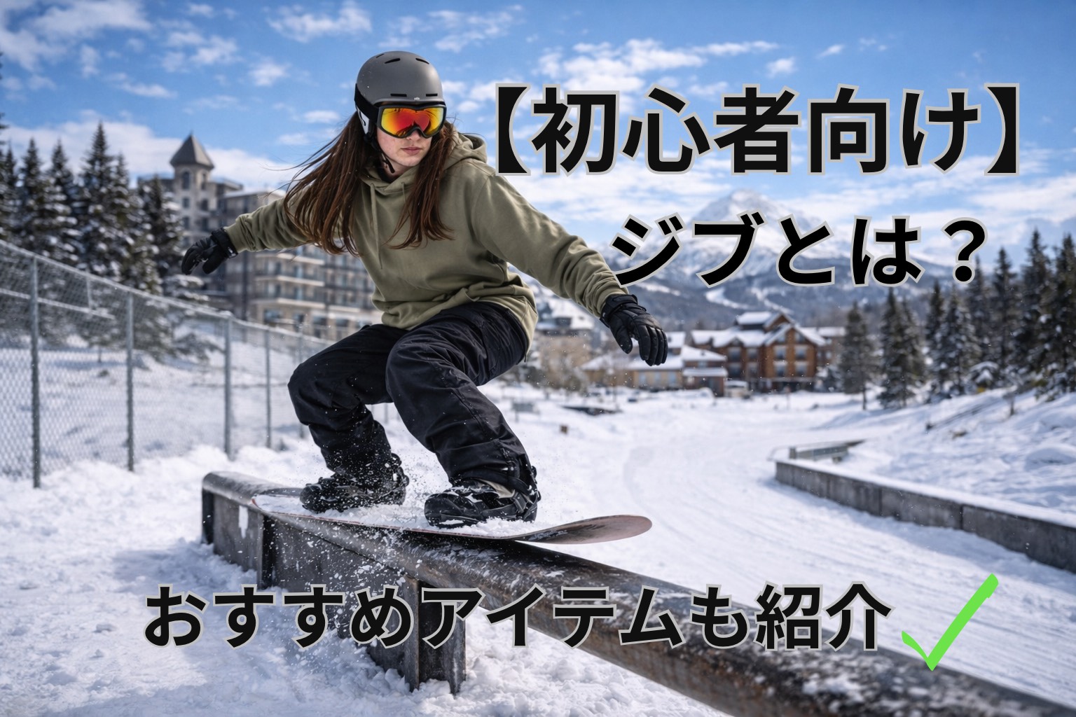 初心者に向けにスノーボードのジブとは何か解説する画像