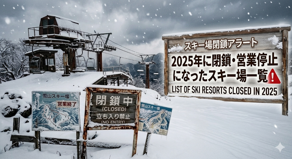 2025年に閉鎖・営業停止になったスキー場を教えてくれるアイキャッチ画像